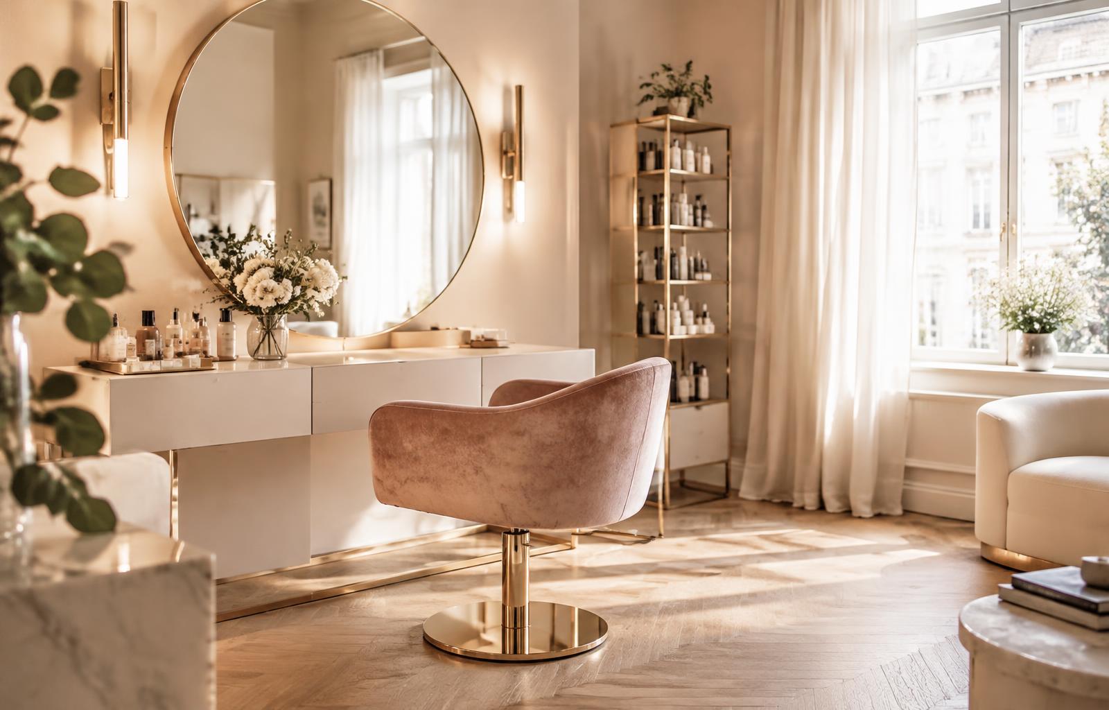 Interior elegante de un salón de belleza